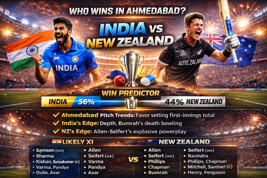 Who Wins in Ahmedabad? India vs New Zealand