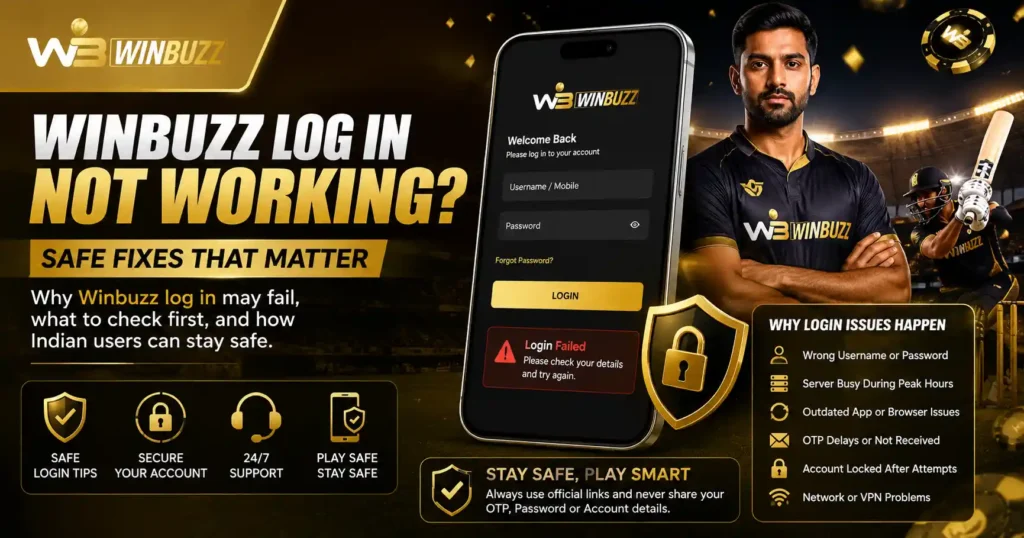 Winbuzz Log In Not Working? Common Login Problems and Safe Fixes